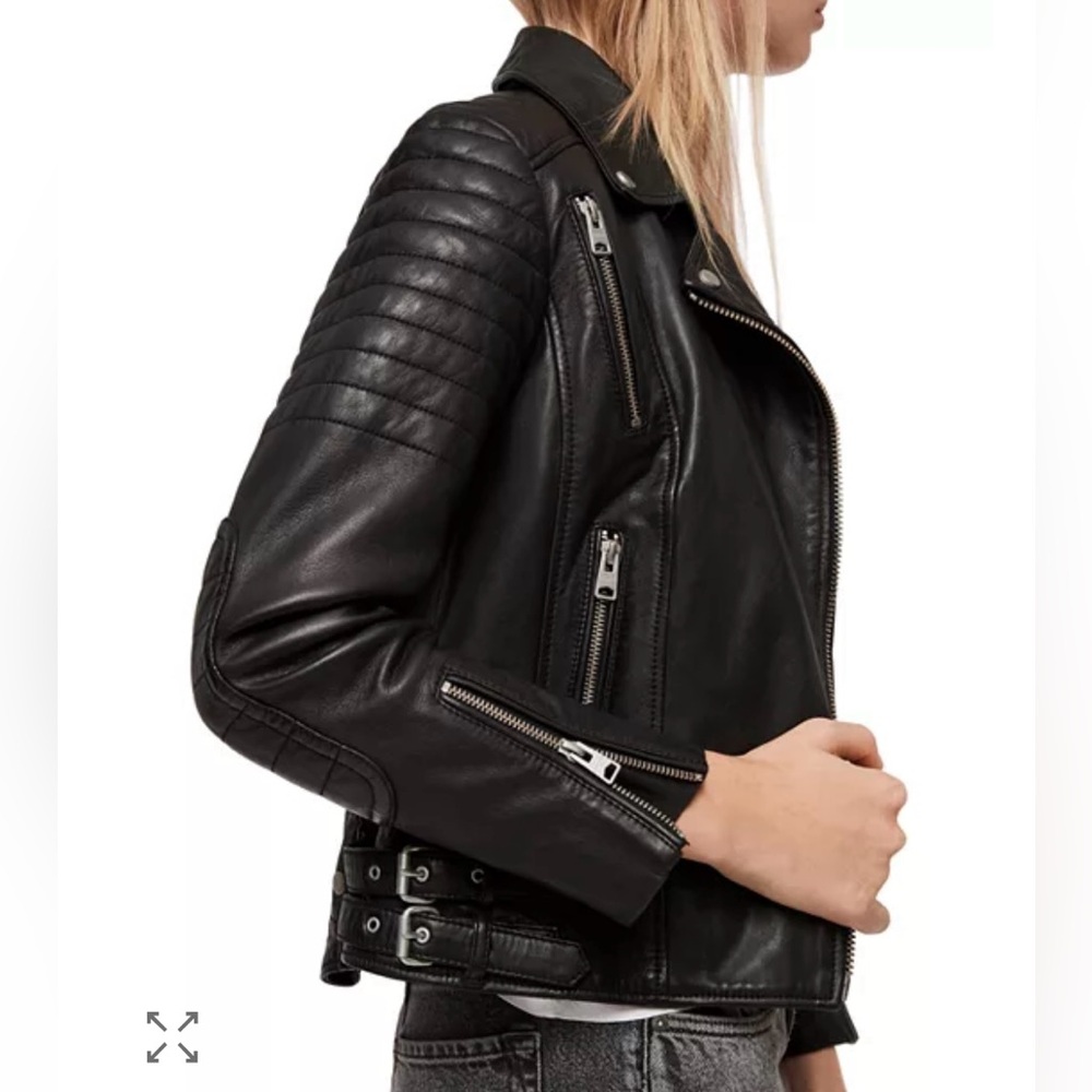 All Saints Papin Leather Bike Jacket Size 4